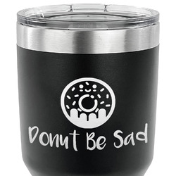 Donuts 30 oz Stainless Steel Tumbler - Black - Single Sided (Personalized)