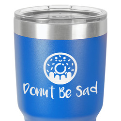 Donuts 30 oz Stainless Steel Tumbler - Royal Blue - Single-Sided (Personalized)