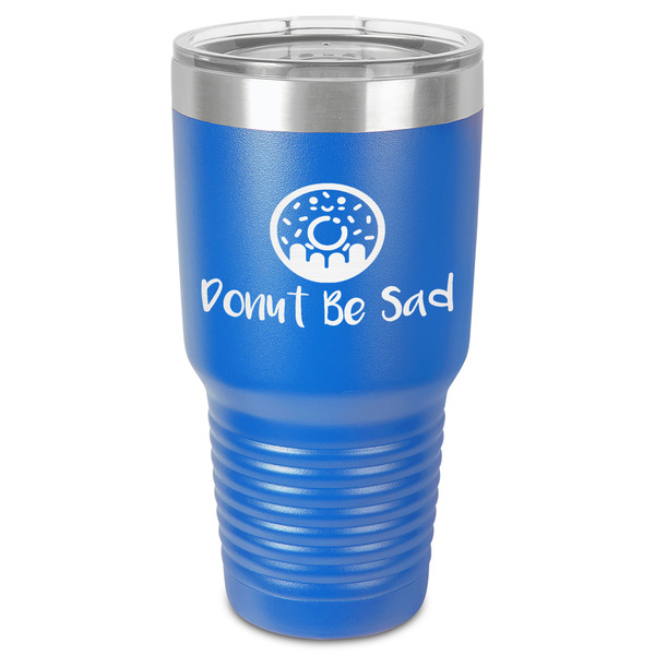 Custom Donuts 30 oz Stainless Steel Tumbler - Royal Blue - Single-Sided (Personalized)