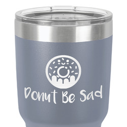 Donuts 30 oz Stainless Steel Tumbler - Grey - Single-Sided (Personalized)
