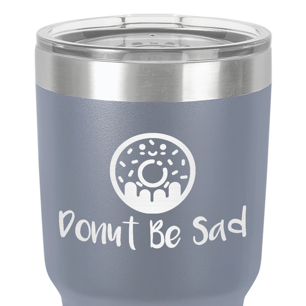 Donuts 30 oz Stainless Steel Ringneck Tumbler - Grey - Close Up