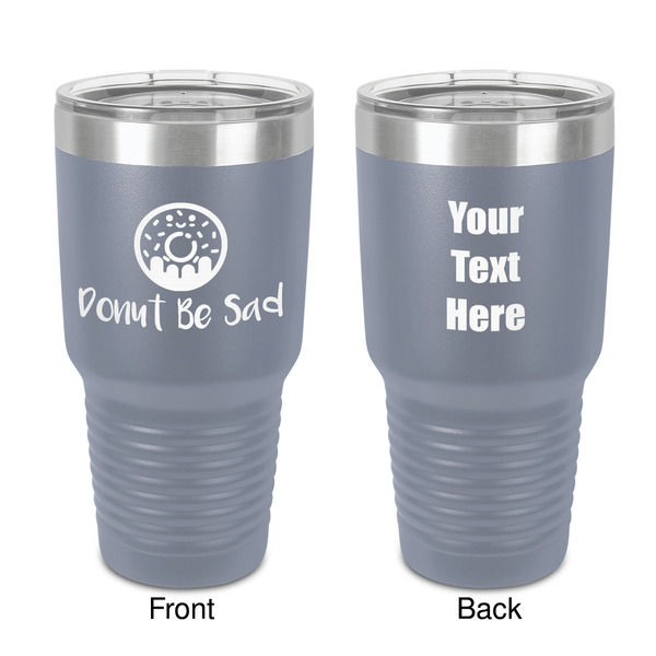 Custom Donuts 30 oz Stainless Steel Tumbler - Grey - Double-Sided (Personalized)
