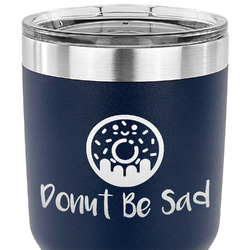 Donuts 30 oz Stainless Steel Tumbler - Navy - Single Sided (Personalized)