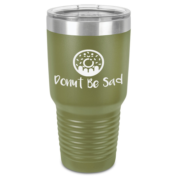 Custom Donuts 30 oz Stainless Steel Tumbler - Olive - Single-Sided (Personalized)