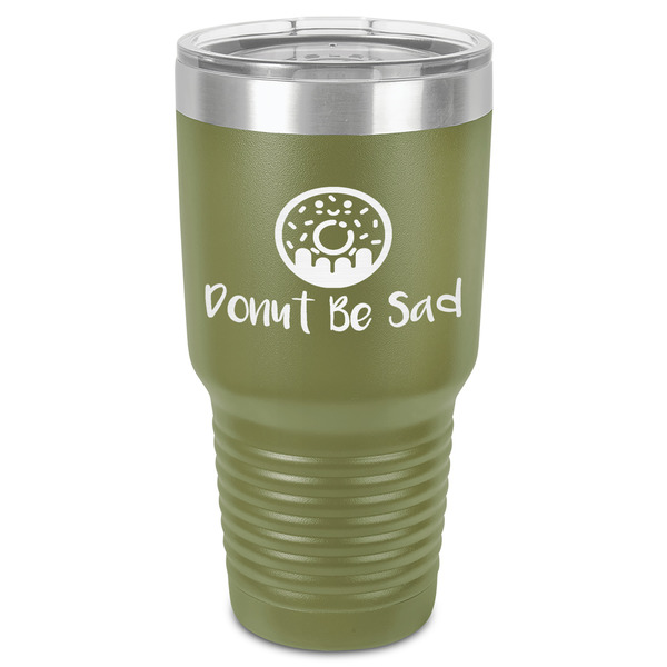 Donuts 30 oz Stainless Steel Ringneck Tumbler - Olive - Front