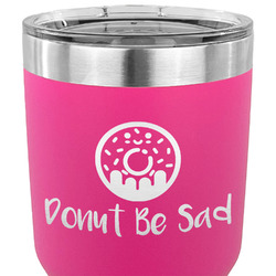 Donuts 30 oz Stainless Steel Tumbler - Pink - Single Sided (Personalized)
