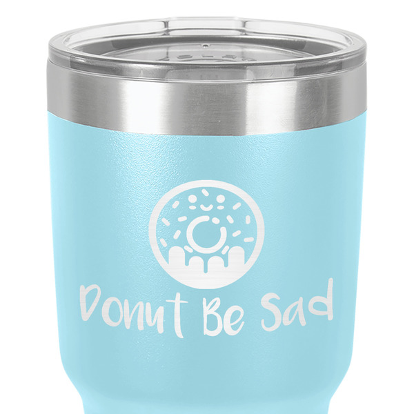 Donuts 30 oz Stainless Steel Ringneck Tumbler - Teal - Close Up