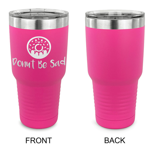 Donuts 30 oz Stainless Steel Ringneck Tumblers - Pink - Single Sided - APPROVAL