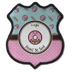 Donuts Iron On Shield Patch C w/ Name or Text