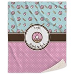 Donuts Sherpa Throw Blanket - 60"x80" (Personalized)