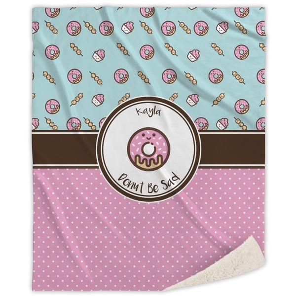 Custom Donuts Sherpa Throw Blanket (Personalized)
