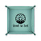 Donuts 6" x 6" Teal Leatherette Snap Up Tray - FOLDED UP