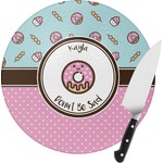 Donuts Round Glass Cutting Board - Small (Personalized)