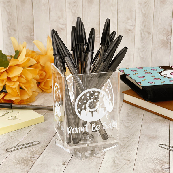 Donuts Acrylic Pencil Holder - IN CONTEXT