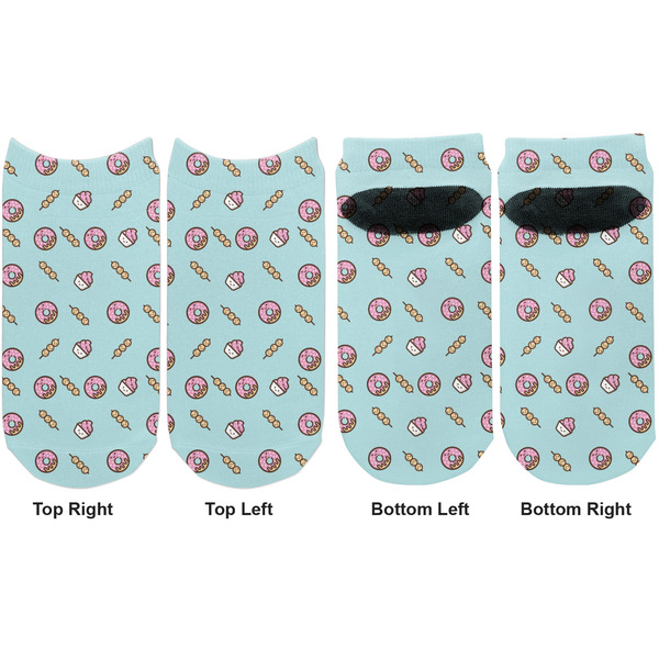 Donuts Adult Ankle Socks - Double Pair - Front and Back - Apvl