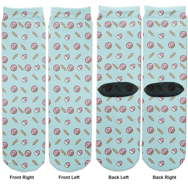Donuts Adult Crew Socks - Double Pair - Front and Back - Apvl