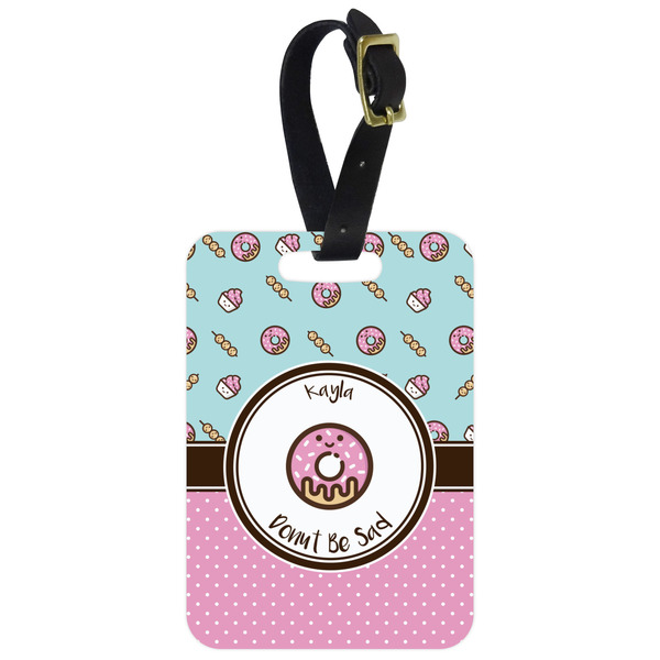 Custom Donuts Metal Luggage Tag w/ Name or Text