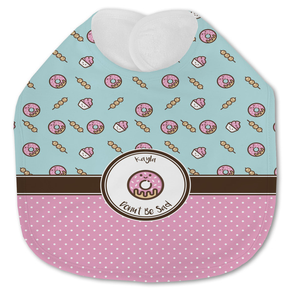 Custom Donuts Jersey Knit Baby Bib w/ Name or Text