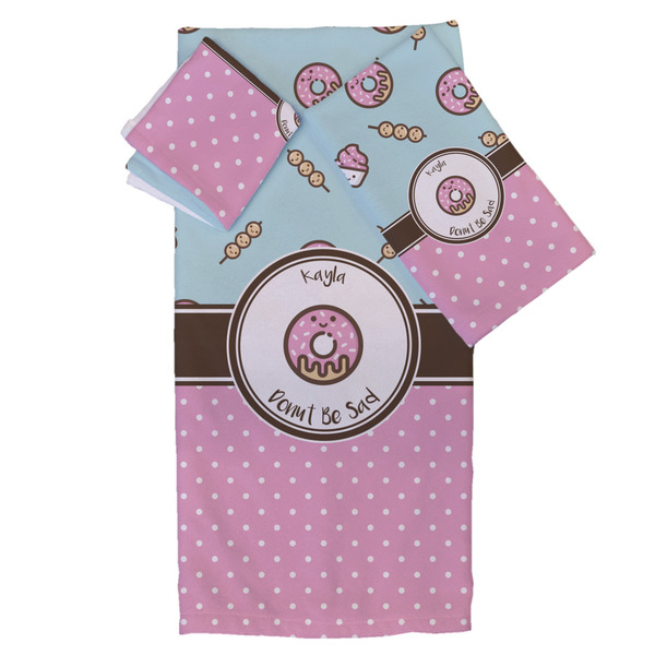 Custom Donuts Bath Towel Set - 3 Pcs (Personalized)