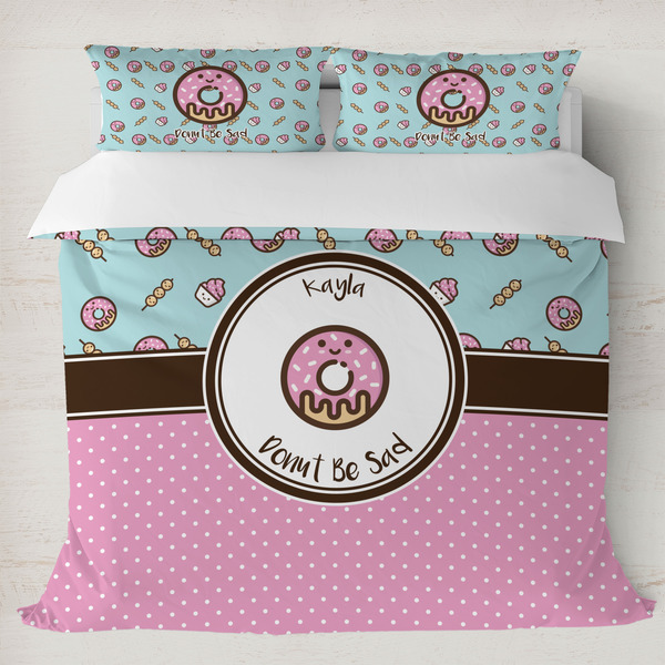 Custom Donuts Duvet Cover Set - King (Personalized)