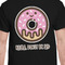 Donuts Black Crew T-Shirt on Model - CloseUp