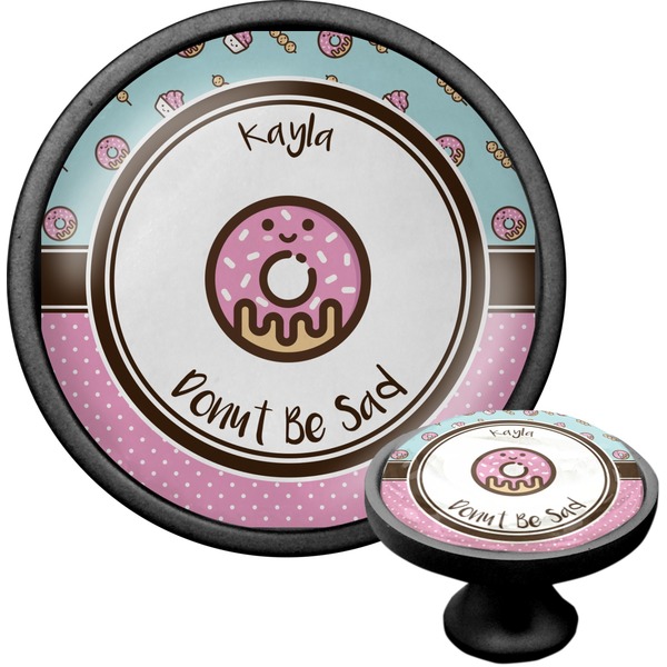 Custom Donuts Cabinet Knob (Black) (Personalized)