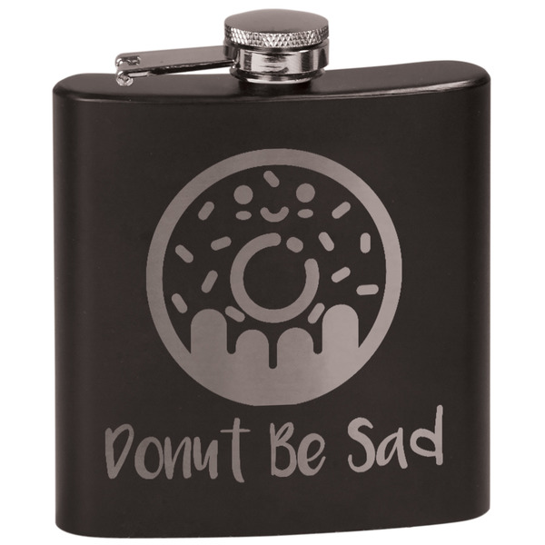 Custom Donuts Black Flask Set (Personalized)