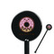 Donuts Black Plastic 5.5" Stir Stick - Round - Closeup