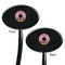 Donuts Black Plastic 7" Stir Stick - Double Sided - Oval - Front & Back