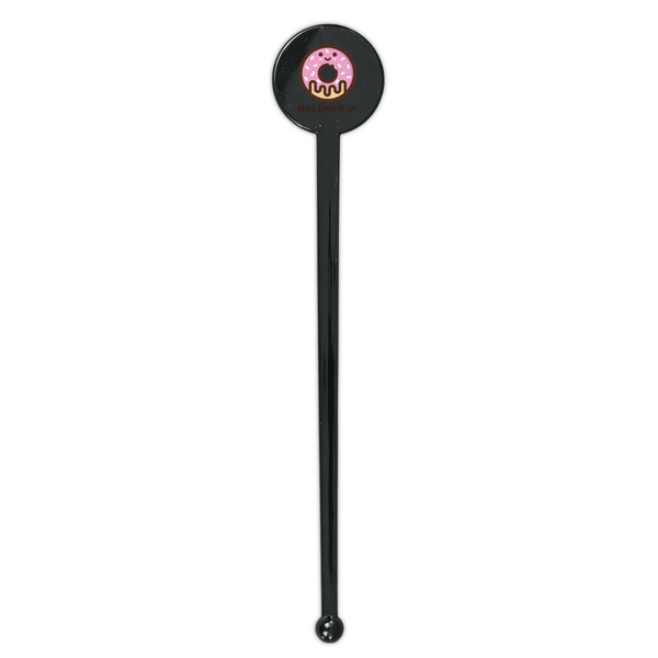 Donuts Black Plastic 7" Stir Stick - Round - Single Stick