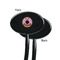 Donuts Black Plastic 7" Stir Stick - Single Sided - Oval - Front & Back