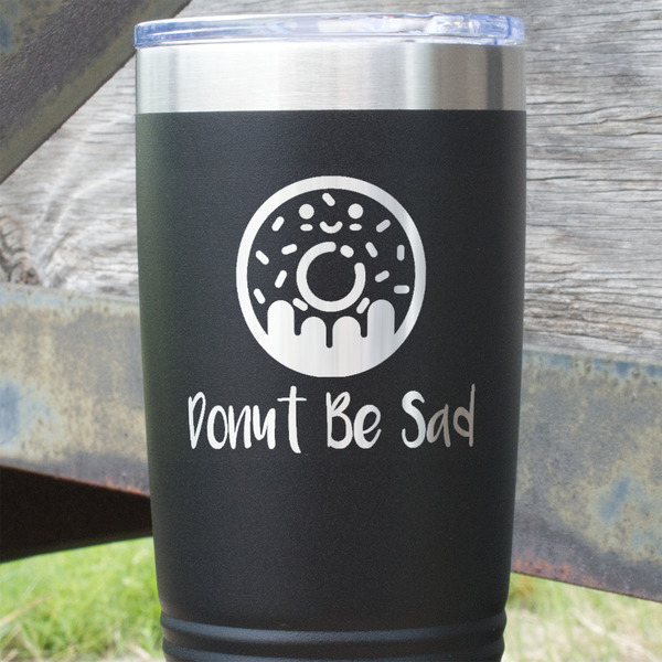 Donuts Black Polar Camel Tumbler - 20oz - Close Up