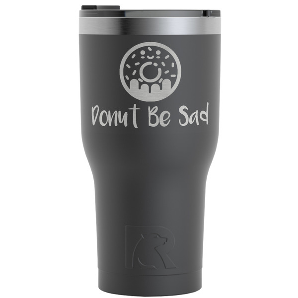 Custom Donuts RTIC Tumbler - Black - Engraved Front (Personalized)