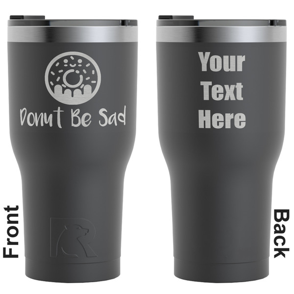 Custom Donuts RTIC Tumbler - Black - Engraved Front & Back (Personalized)