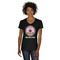 Donuts Black V-Neck T-Shirt on Model - Front