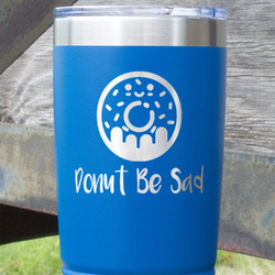 Donuts 20 oz Stainless Steel Tumbler - Royal Blue - Single Sided (Personalized)