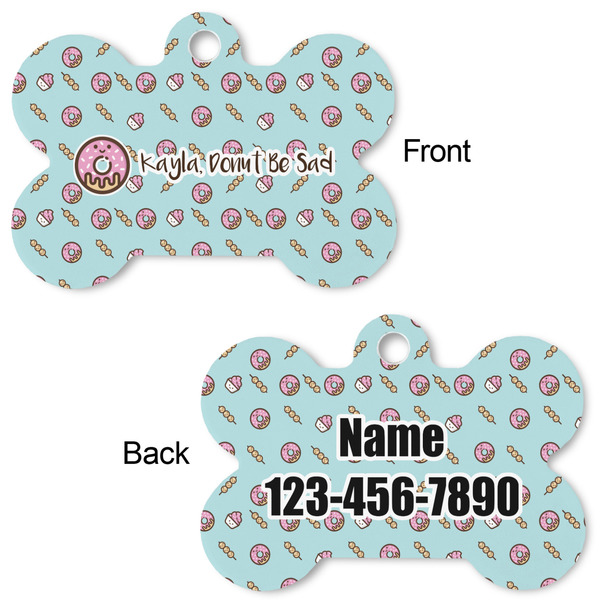 Donuts Bone Shaped Dog ID Tag - Large - Approval