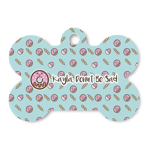 Custom Donuts Bone Shaped Dog ID Tag - Large (Personalized)