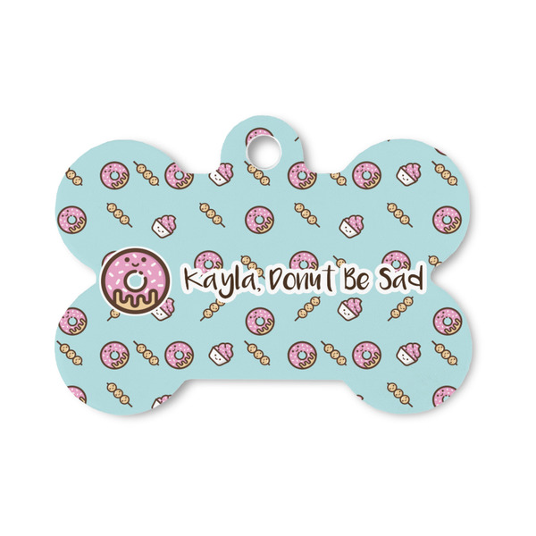 Custom Donuts Bone Shaped Dog ID Tag - Small (Personalized)