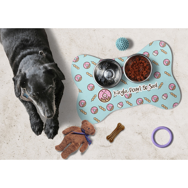 Donuts Bone Shaped Mat w/ Food & Water