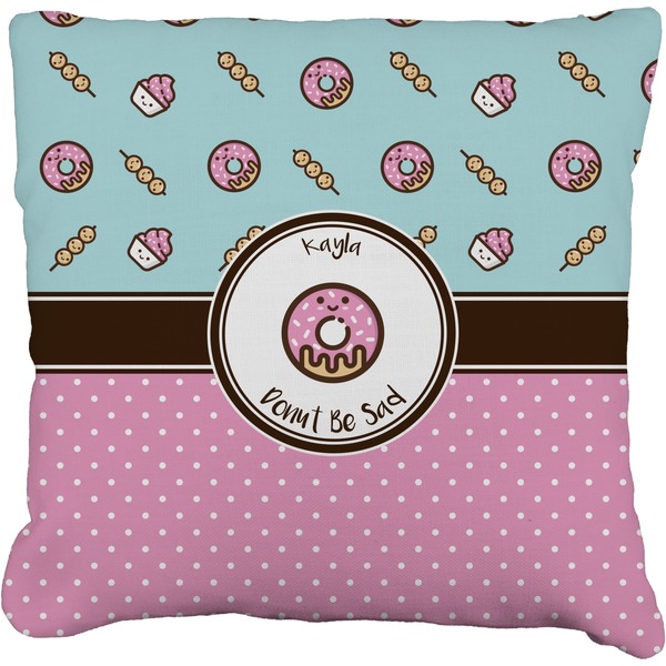 Custom Donuts Faux-Linen Throw Pillow 20" (Personalized)