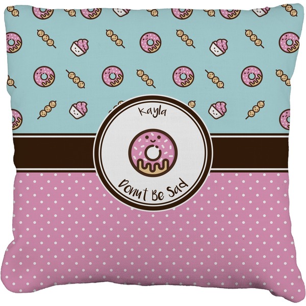 Custom Donuts Faux-Linen Throw Pillow 26" (Personalized)