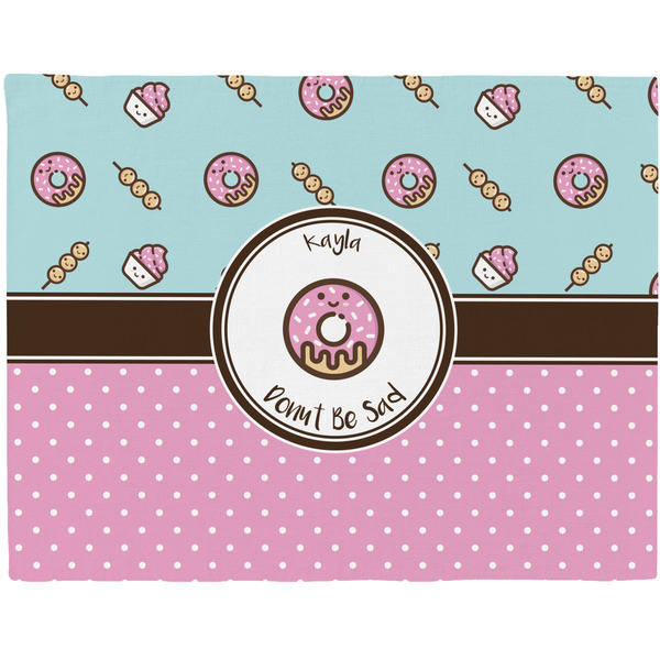Custom Donuts Woven Fabric Placemat - Twill w/ Name or Text