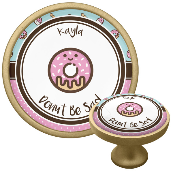 Custom Donuts Cabinet Knob - Gold (Personalized)