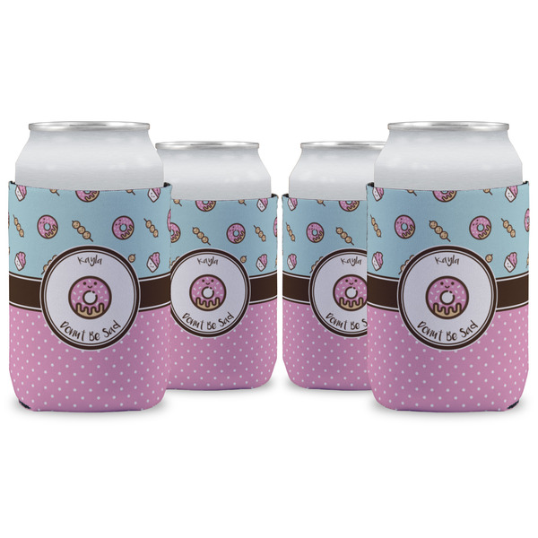 Custom Donuts Can Cooler (12 oz) - Set of 4 w/ Name or Text