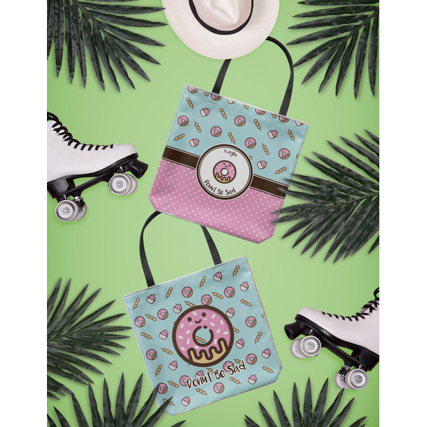 Donuts Canvas Tote Lifestyle Front and Back- 13x13