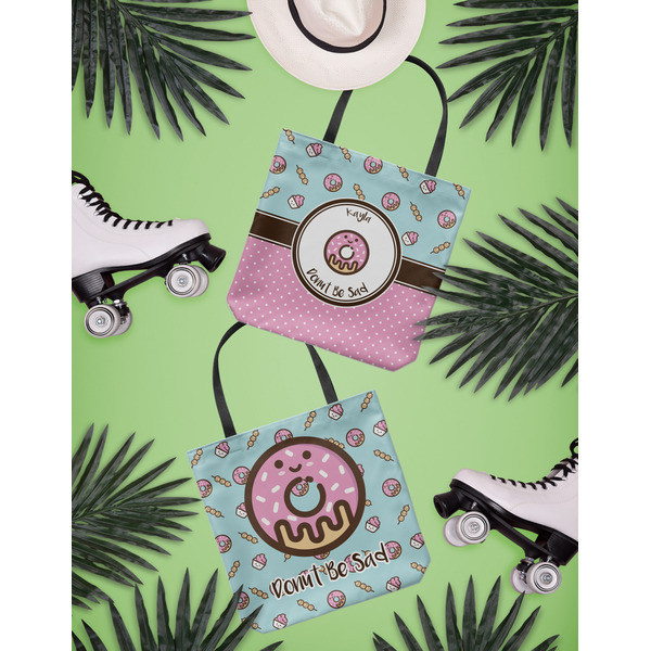 Donuts Canvas Tote Lifestyle Front and Back