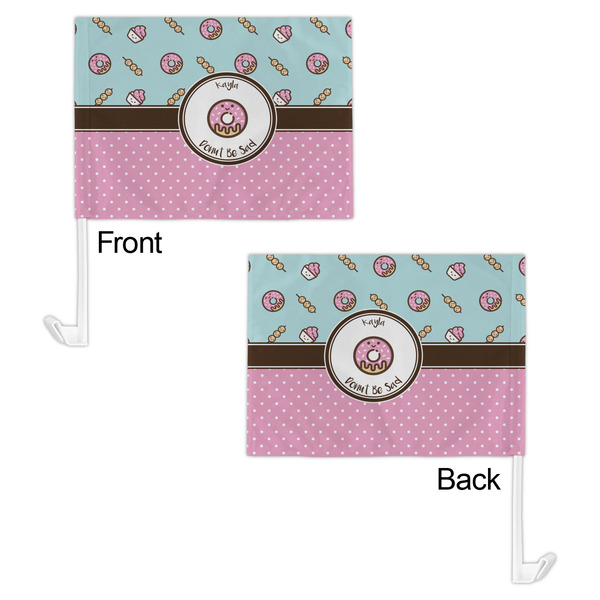 Donuts Car Flag - 11" x 8" - Front & Back View