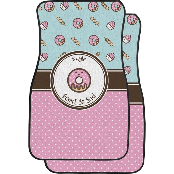 Custom Donuts Car Floor Mats (Front Seat) (Personalized)