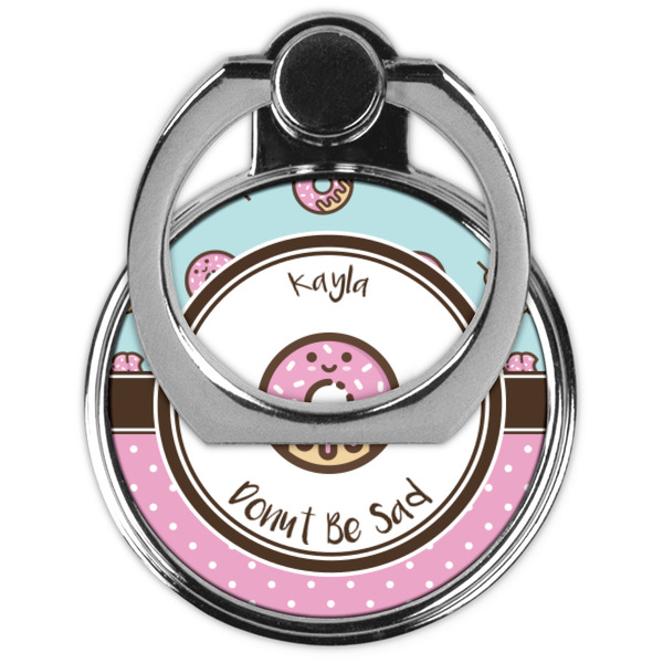 Donuts Cell Phone Ring Stand & Holder - Front (Collapsed)